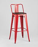 Стул барный Stool Group Tolix WOOD со спинкой красный глянцевый, металл, дерево, фото 2