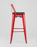Стул барный Stool Group Tolix WOOD со спинкой красный глянцевый, металл, дерево, фото 6