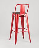 Стул барный Stool Group Tolix WOOD со спинкой красный глянцевый, металл, дерево, фото 7