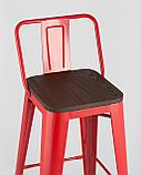 Стул барный Stool Group Tolix WOOD со спинкой красный глянцевый, металл, дерево, фото 9