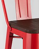Стул барный Stool Group Tolix WOOD со спинкой красный глянцевый, металл, дерево, фото 10