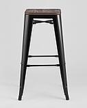 Стул барный Stool Group Tolix WOOD черный глянцевый, металл с порошковым покрытием, светлое дерево, металл, фото 3