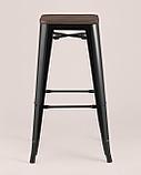Стул барный Stool Group Tolix WOOD черный глянцевый, металл с порошковым покрытием, светлое дерево, металл, фото 4