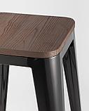 Стул барный Stool Group Tolix WOOD черный глянцевый, металл с порошковым покрытием, светлое дерево, металл, фото 5