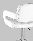 Стул барный Stool Group Бентли белый PU-кожа, дугообразные подлокотники, фото 7