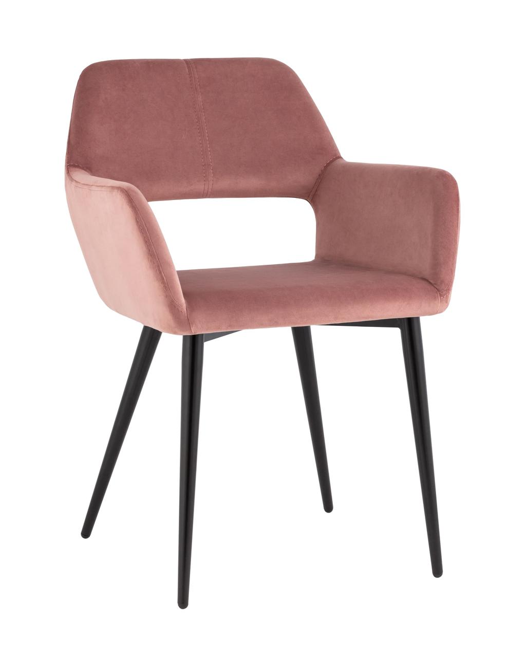 Стул Stool Group Денди с подлокотниками велюр пыльно-розовый