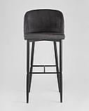 Стул барный Stool Group Оскар велюр серый, обивка из практичной и устойчивой к истиранию мебельной велюровой, фото 5