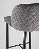 Стул барный Stool Group Оскар велюр серый, обивка из практичной и устойчивой к истиранию мебельной велюровой, фото 9