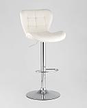 Стул барный Stool Group PORSCHE белый экокожа, прострочка, газлифт, хром, фото 2
