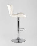 Стул барный Stool Group PORSCHE белый экокожа, прострочка, газлифт, хром, фото 4
