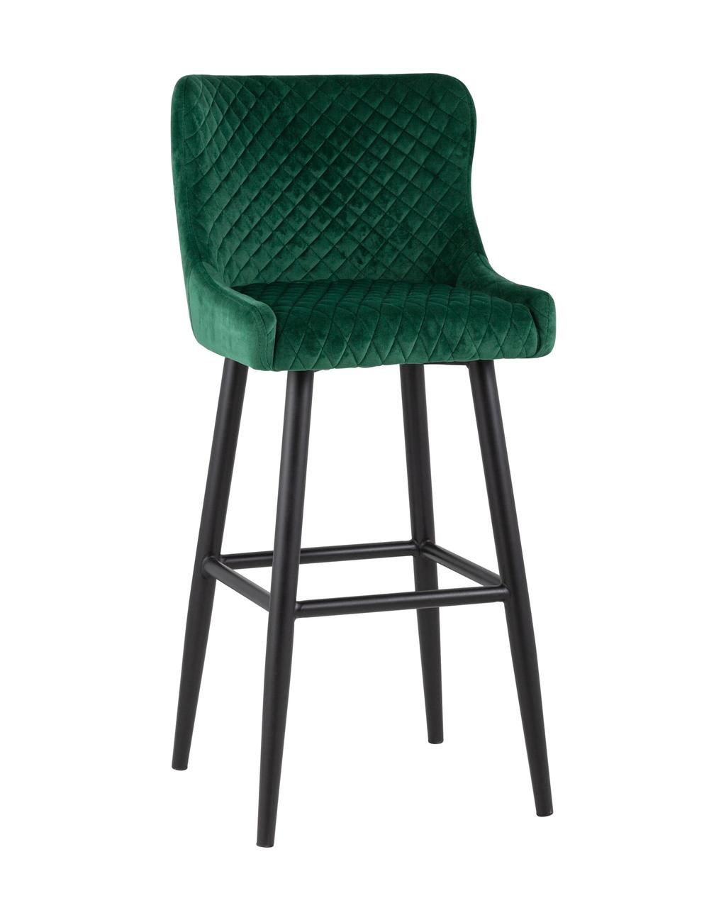 Стул барный Stool Group Ститч велюр изумрудный, обивка из мебельной велюровой ткани