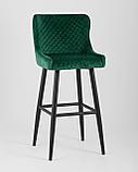 Стул барный Stool Group Ститч велюр изумрудный, обивка из мебельной велюровой ткани, фото 2