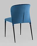 Стул Stool Group для кухни Лори велюр синий ножки черные металл, фото 7