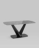 Стол обеденный Stool Group Аврора 160*90 керамика черная столешница под мрамор основание металл, фото 2