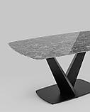 Стол обеденный Stool Group Аврора 160*90 керамика черная столешница под мрамор основание металл, фото 8