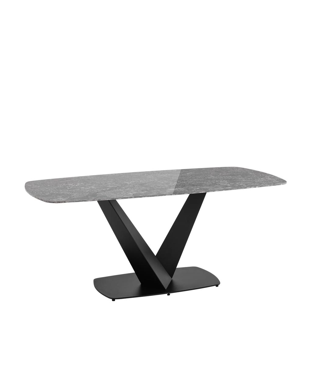 Стол обеденный Stool Group Аврора 180*90 керамика черная столешница под мрамор основание металл