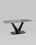 Стол обеденный Stool Group Аврора 180*90 керамика черная столешница под мрамор основание металл, фото 2