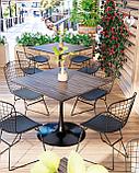 Стул Stool Group обеденный Bertoia металлический черный с черной подушкой из экокожи, фото 5