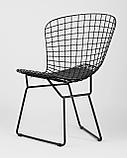 Стул Stool Group обеденный Bertoia металлический черный с черной подушкой из экокожи, фото 10