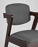 Комплект из двух стульев Stool Group VIVA мягкое серое сиденье, деревянный каркас из массива гевеи, фото 8