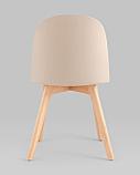 Стул Stool Group пластиковый Fog с подушкой бежевый деревянные ножки, фото 6
