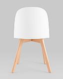 Стул Stool Group пластиковый Fog с подушкой белый деревянные ножки, фото 5