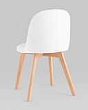 Стул Stool Group пластиковый Fog с подушкой белый деревянные ножки, фото 6