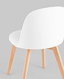 Стул Stool Group пластиковый Fog с подушкой белый деревянные ножки, фото 7