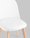 Стул Stool Group пластиковый Fog с подушкой белый деревянные ножки, фото 8