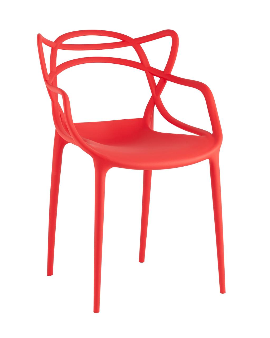 Стул Stool Group пластиковый Masters (Мастерс) красный с декорированной спинкой ножки пластик
