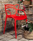 Стул Stool Group пластиковый Masters (Мастерс) красный с декорированной спинкой ножки пластик, фото 3