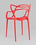 Стул Stool Group пластиковый Masters (Мастерс) красный с декорированной спинкой ножки пластик, фото 10