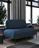 Диван Stool Group Стоун рогожка синий, ножки черные, металл, фото 3