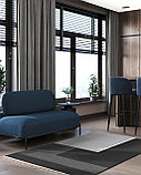 Диван Stool Group Стоун рогожка синий, ножки черные, металл, фото 4