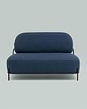 Диван Stool Group Стоун рогожка синий, ножки черные, металл, фото 5