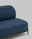 Диван Stool Group Стоун рогожка синий, ножки черные, металл, фото 10