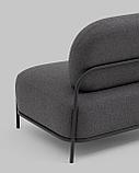 Диван Stool Group Стоун рогожка тёмно-серый, ножки черные, металл, фото 8