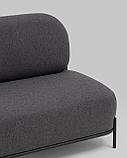 Диван Stool Group Стоун рогожка тёмно-серый, ножки черные, металл, фото 10