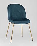 Стул Stool Group Beetle маренго, металлический каркас, бархатная обивка, золотые ножки, фото 2