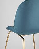 Стул Stool Group Beetle маренго, металлический каркас, бархатная обивка, золотые ножки, фото 9