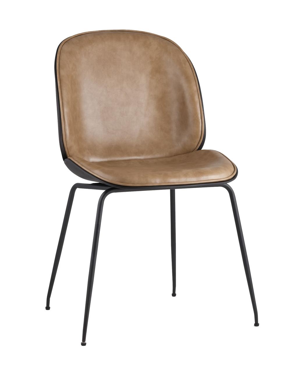 Стул Stool Group Beetle PU бежевый, металлический каркас, черные ножки