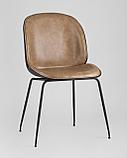 Стул Stool Group Beetle PU бежевый, металлический каркас, черные ножки, фото 2