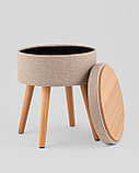 Пуф Stool Group Store Woody рогожка бежевая с ящиком, фото 3