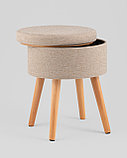 Пуф Stool Group Store Woody рогожка бежевая с ящиком, фото 4