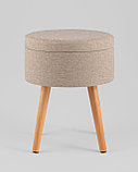 Пуф Stool Group Store Woody рогожка бежевая с ящиком, фото 7