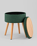 Пуф Stool Group Store Woody рогожка темно-зелёная с ящиком, фото 3