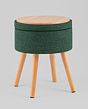 Пуф Stool Group Store Woody рогожка темно-зелёная с ящиком, фото 4