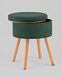 Пуф Stool Group Store Woody рогожка темно-зелёная с ящиком, фото 5