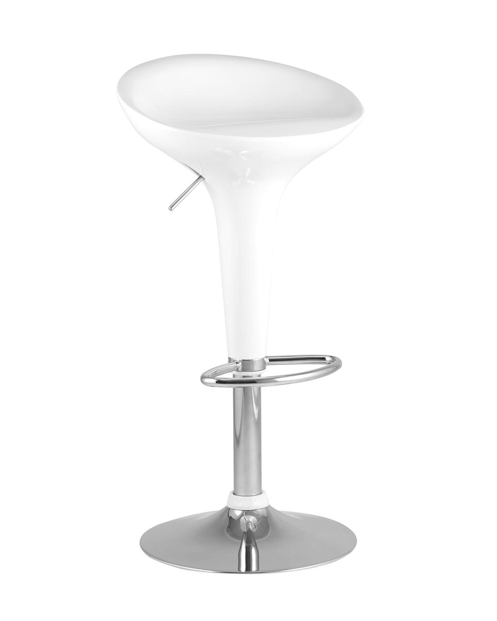 Стул барный Stool Group Bomba (Бомба) белый газ-лифт, пластик, хром