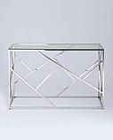 Консоль Stool Group АРТ ДЕКО 120*40 серебро, профиль каркаса сталь, материал столешницы стекло, фото 3